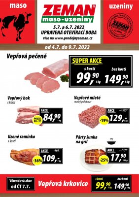 aktuální leták ZEMAN maso - uzeniny 4.7.2022-9.7.2022
