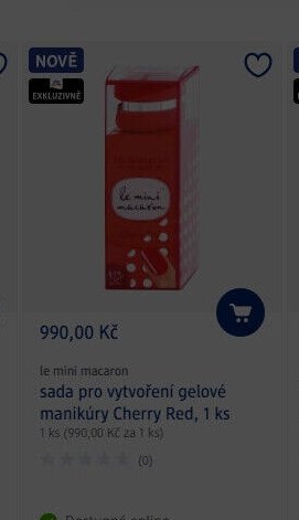 le mini macaron sada pro vytvoření gelové manikúry Cherry Red, 1 ks