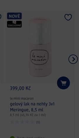 le mini macaron gelový lak na nehty 3v1 Meringue, 8,5 ml