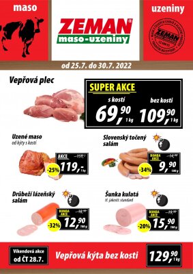 aktuální leták ZEMAN maso - uzeniny 25.7.2022-30.7.2022
