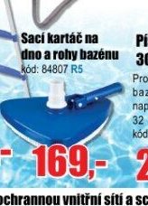 Sací kartáč na dno a rohy bazénu