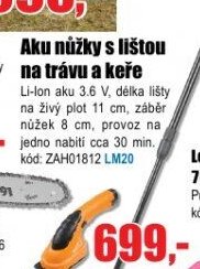 Aku nůžky s lištou na trávu a keře