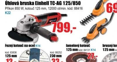 Úhlová bruska Einhell TC-AG 125/850