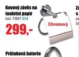 Kovový závěs na toaletní papír