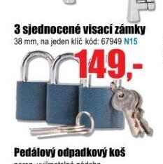 3 sjednocené visací zámky