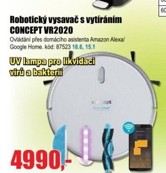 Robotický vysavač s vytíráním CONCEPT VR2020