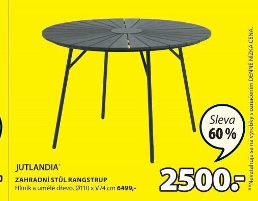 JUTLANDIA ZAHRADNÍ STŮL RANGSTRUP