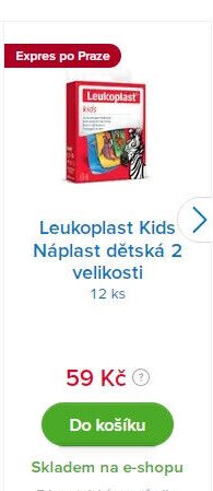 Leukoplast Kids Náplast dětská 2 velikosti 12 ks
