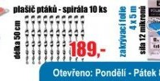 Plašič ptáků - spirála 10 ks