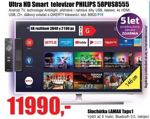 Ultra HD Smart televizor PHILIPS 58PUS8555