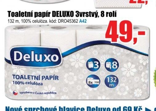 Toaletní papír DELUXO 3vrstvý, 8 rolí