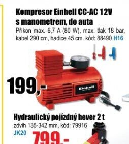 Kompresor Einhell CC-AC 12V s manometrem
