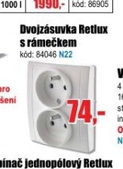 Dvojzásuvka Retlux s rámečkem