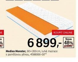 Medixo Monster, 90x200 cm, tuhá matrace s paměťovou pěnou, 4588066-00