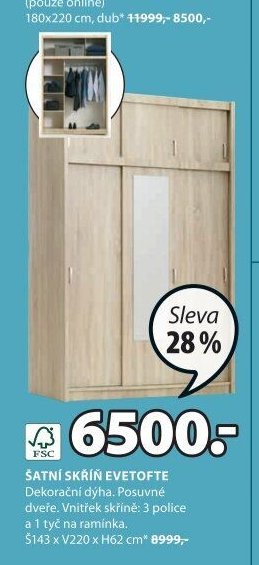 Šatní skříň Evetofte