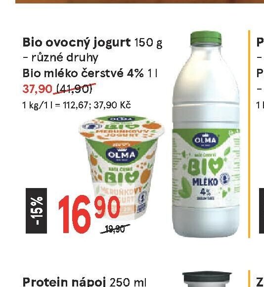 Bio ovocný jogurt 150 g, Bio mléko čerstvé 4% 1 l