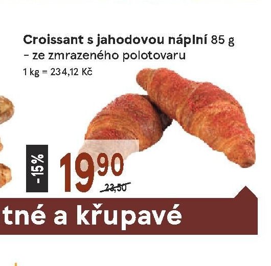 Croissant s jahodovou náplní