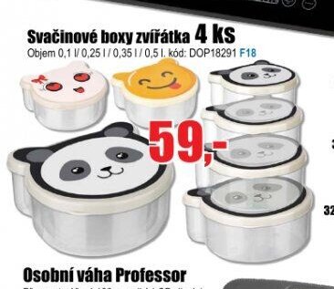 Svačinové boxy zvířátka 4 ks