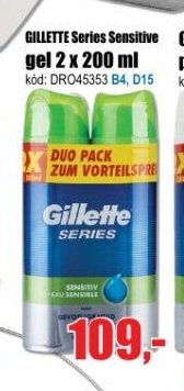 Gillette Series Sensitive gel 2 x 200 ml