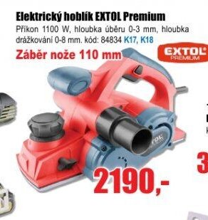Elektrický hoblík EXTOL Premium