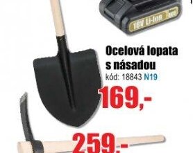 Ocelová lopata s násadou