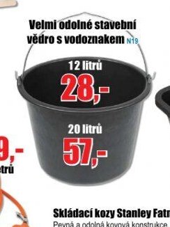 Velmi odolné stavební vědro s vodoznakem