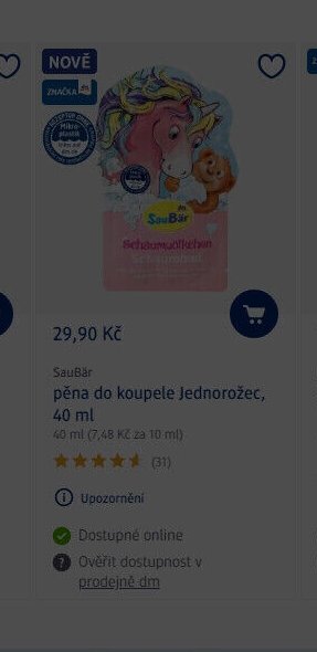 SauBär pěna do koupele Jednorožec, 40 ml