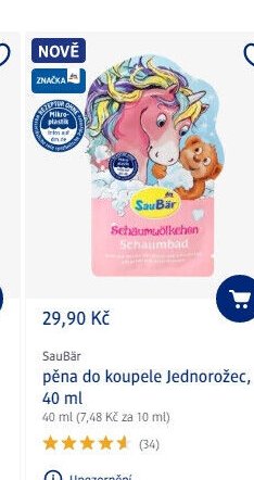 SauBär pěna do koupele Jednorožec, 40 ml
