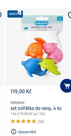 babylove set zvířátka do vany, 4 ks