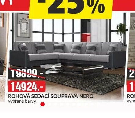 ROHOVÁ SEDACÍ SOUPRAVA NERO