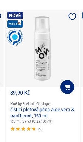 Moy by Stefanie Giesinger čistící pleťová pěna aloe vera & panthenol, 150 ml