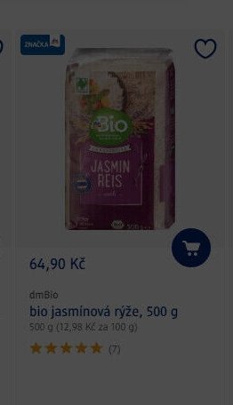 dmBio jasmínová rýže, 500 g