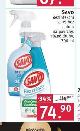 Savo dezinfekční sprej bez chloru