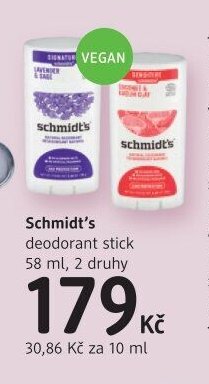 Schmidt's deodorant stick 58 ml, 2 druhy
