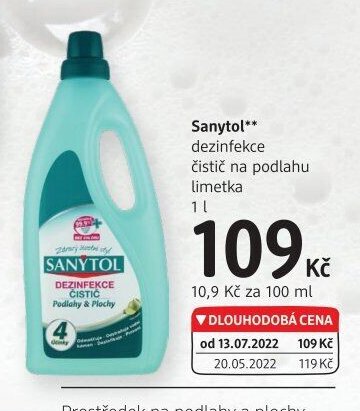 Sanytol dezinfekce čistič na podlahu limetka 1 l
