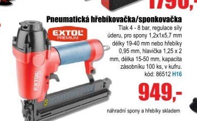 Pneumatická hřebíkovačka/sponkovačka