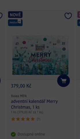 Balea MEN adventní kalendář Merry Christmas, 1 ks