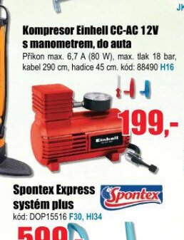 Kompresor Einhell CC-AC 12V s manometrem, do auta