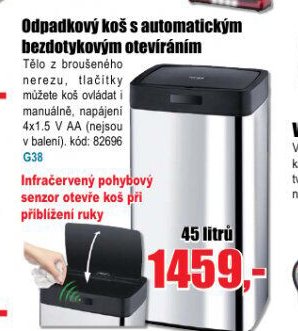 Odpadkový koš s automatickým bezdotykovým otevíráním