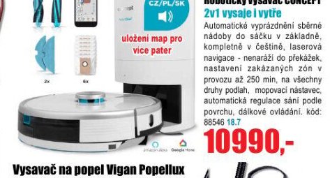 Robotický vysavač CONCEPT 2v1 vysaje i vytře
