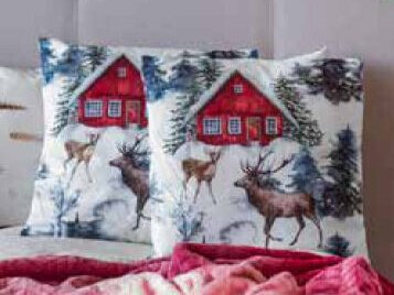 dekorační polštář Zasněžená chaloupka