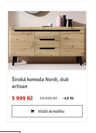 Široká komoda Nordi, dub artisan