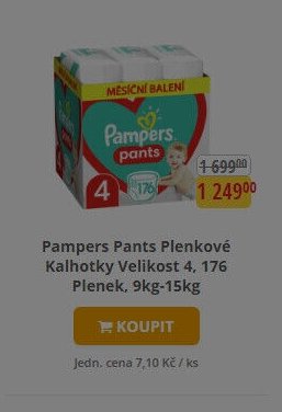 Pampers Pants Plenkové Kalhotky Velikost 4