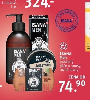 ISANA Men produkty péče o vousy, různé druhy