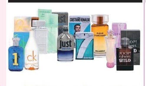 Parfémy Calvin Klein, Hugo Boss, atd.