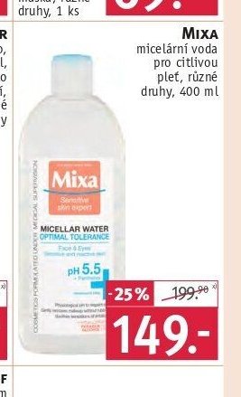 Mixa micelární voda pro citlivou pleť