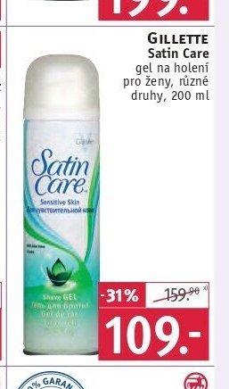 GILLETTE Satin Care gel na holení