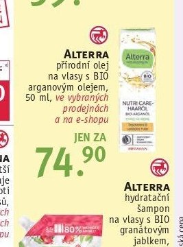 Alterra přírodní olej na vlasy s BIO arganovým olejem