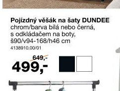 Pojízdný věšák na šaty DUNDEE