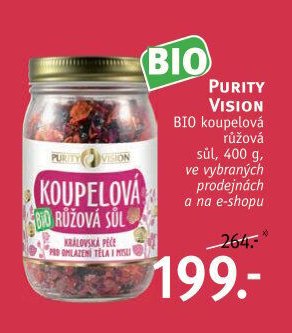 PURITY VISION BIO koupelová růžová sůl